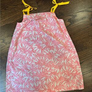 Hanna Andersson Pink Floral Dress with gross grain tie straps - size 110